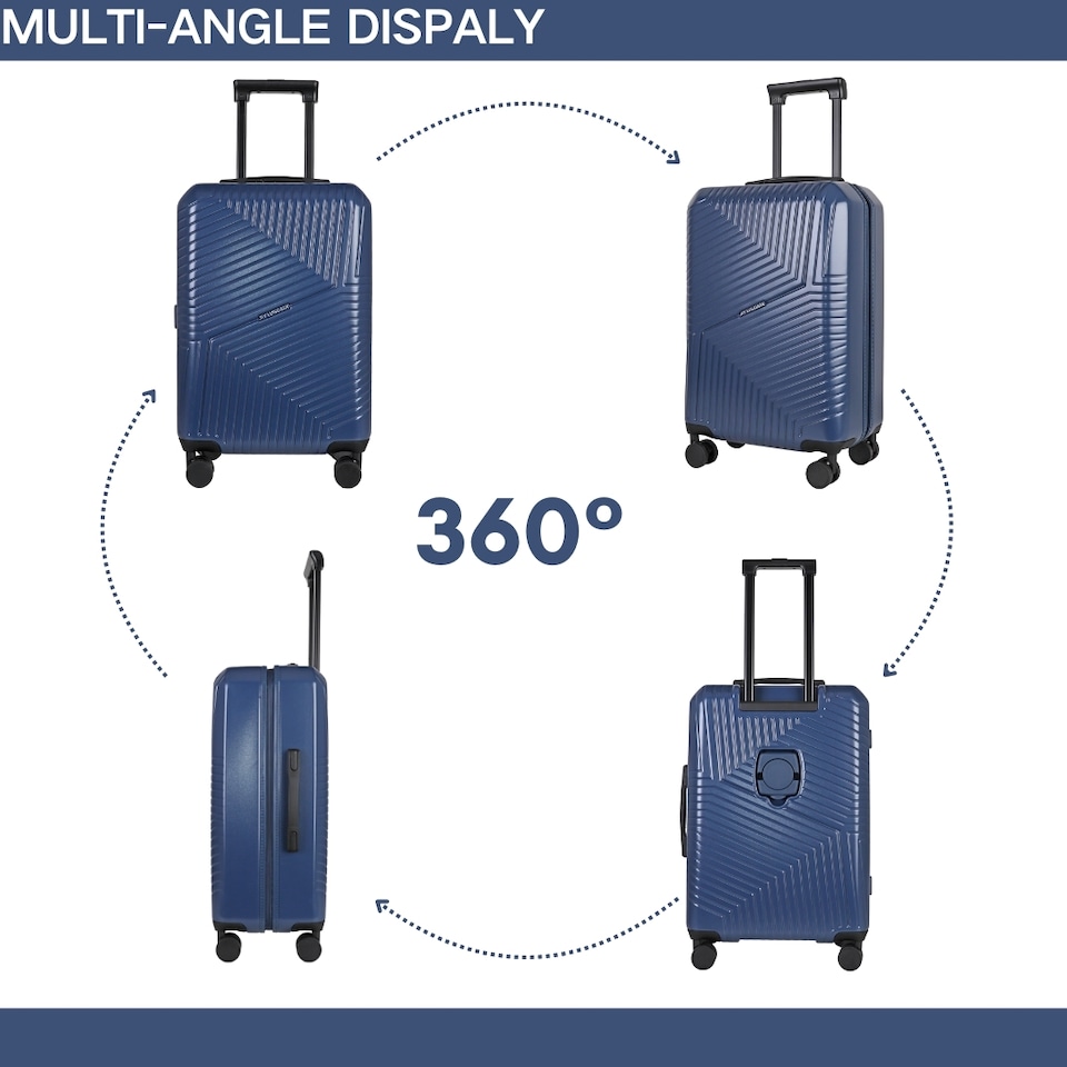 image 1 of 2 Piece Hard Shell Luggage Suitcase Set | Strap On Vanity Case + 20’ inch Small Cabin Suitcase