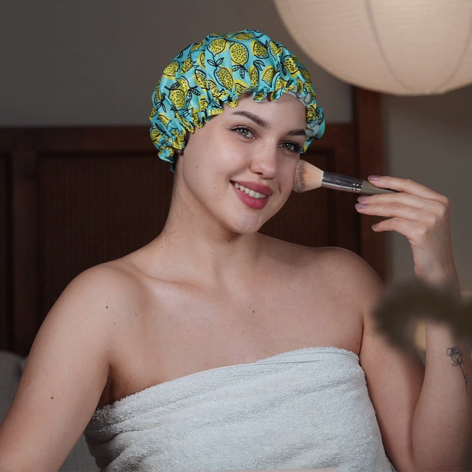 image 1 of SMUG Shower Cap - Lemon Print