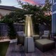 image 1 of Outsunny 10.5KW Propane Patio Heater Freestanding Pyramid Gas Outdoor Tower Heater Warmer with Wheels, Rain Cover, Regulator and Hose - Silver