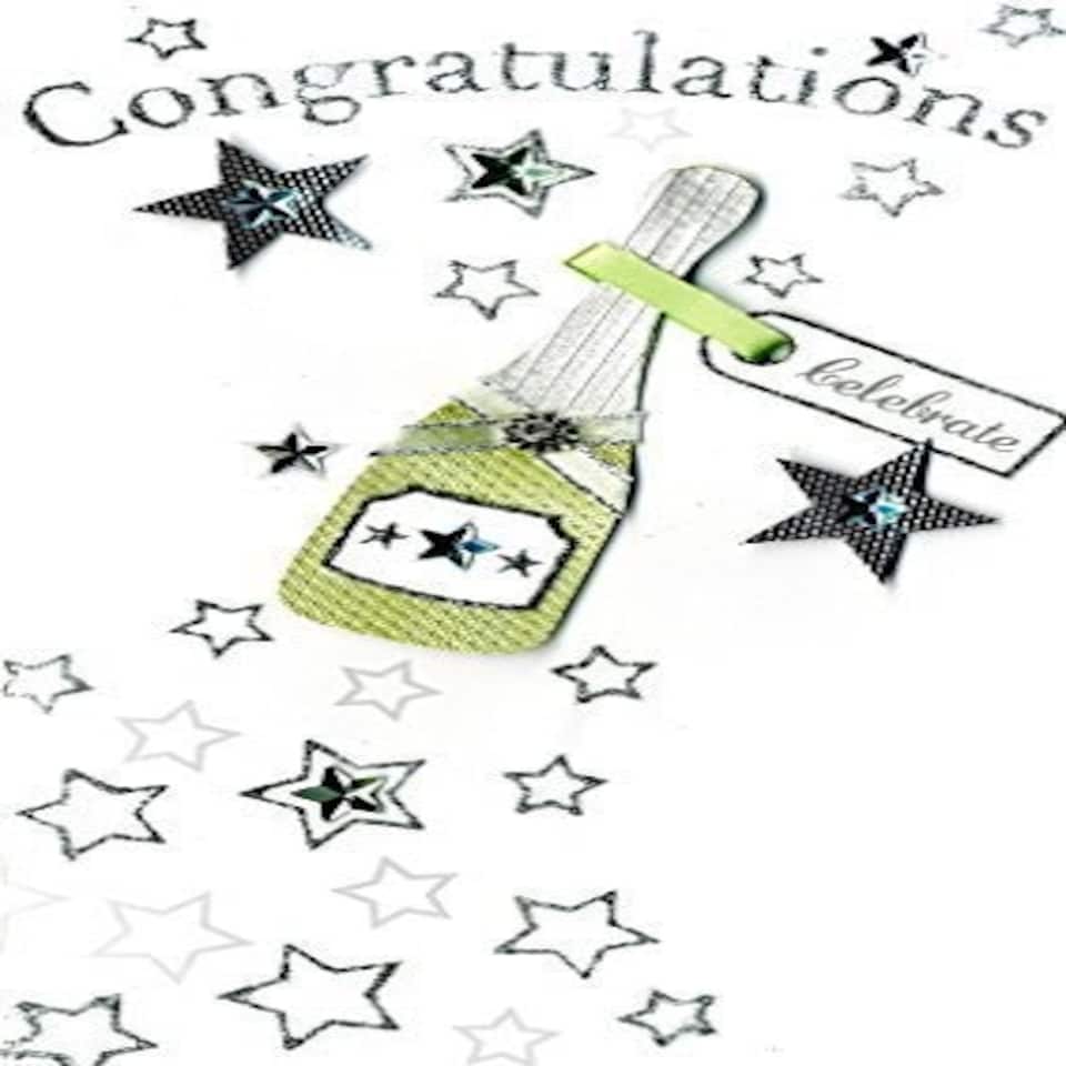 image 1 of Congratulations Celebrate Luxury Champagne Greeting Card Hand-Finished Cards