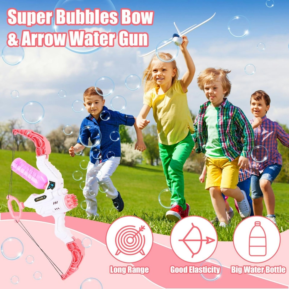image 1 of Bow and Arrow Bubble Maker Water Gun