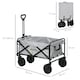image 5 of Outsunny Folding Outdoor Storage Trolley Cart Bag Telescopic Handle Brakes Grey
