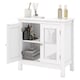 image 1 of COSTWAY Pedestal Sink Storage Cabinet with 2 Doors White