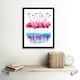 image 3 of Flamingos Dancing Watercolour Kids Bedroom 12x16" Framed Wall Art Print