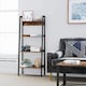 image 4 of 4-Tier Slim Ladder Shelf Vertical Bookcase Storage Unit for Home Office, Rustic Brown and Ink Black