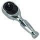 image 1 of 1/4in Drive Stubby Headed Ratchet Socket Driver 90 Teeth Quick Rel Reversible