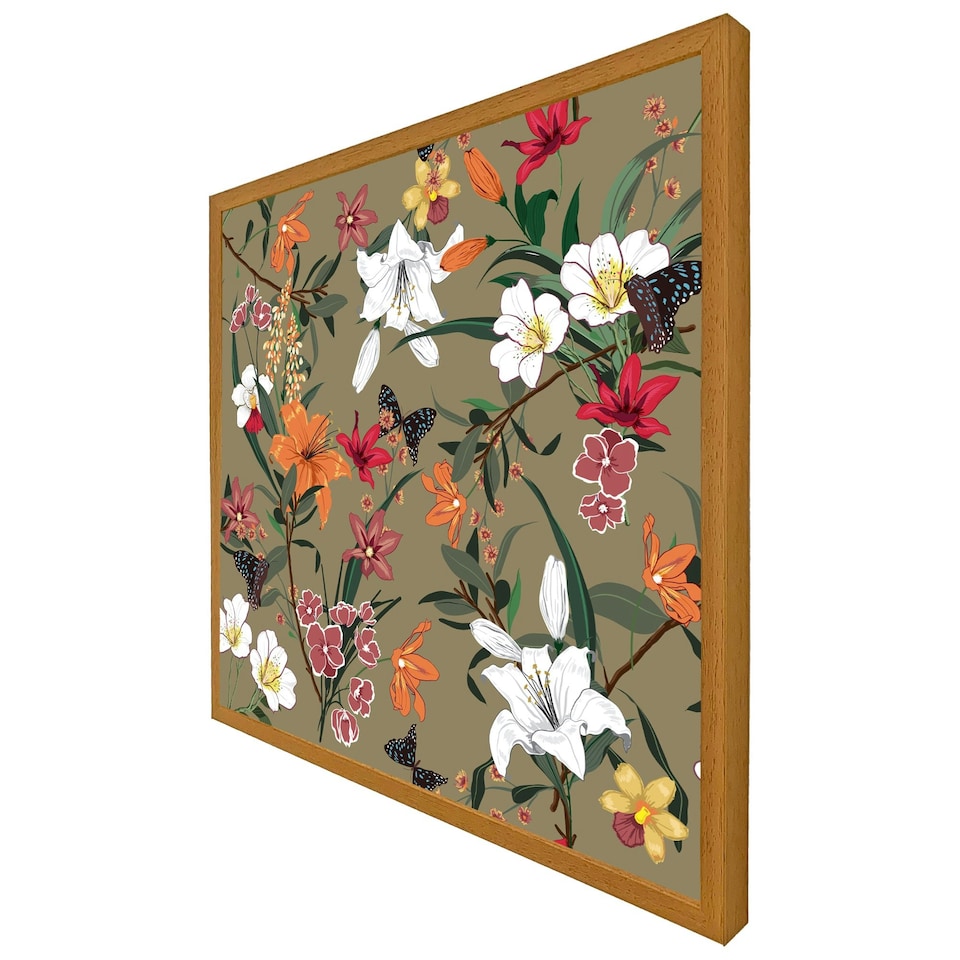 image 1 of Selection of flowers (Picture Frame) Brown | M