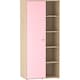 image 7 of Junior Vida Neptune 1 Door Wardrobe 5 Shelves & Clothes Rail, Pink & Oak