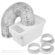 image 1 of SPARES2GO Tumble Dryer Vent Kit for Hotpoint Indesit Aluminium Hose + 3 x Adaptor 1.4m
