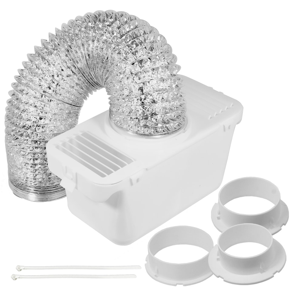 image 1 of SPARES2GO Tumble Dryer Vent Kit for Hotpoint Indesit Aluminium Hose + 3 x Adaptor 1.4m