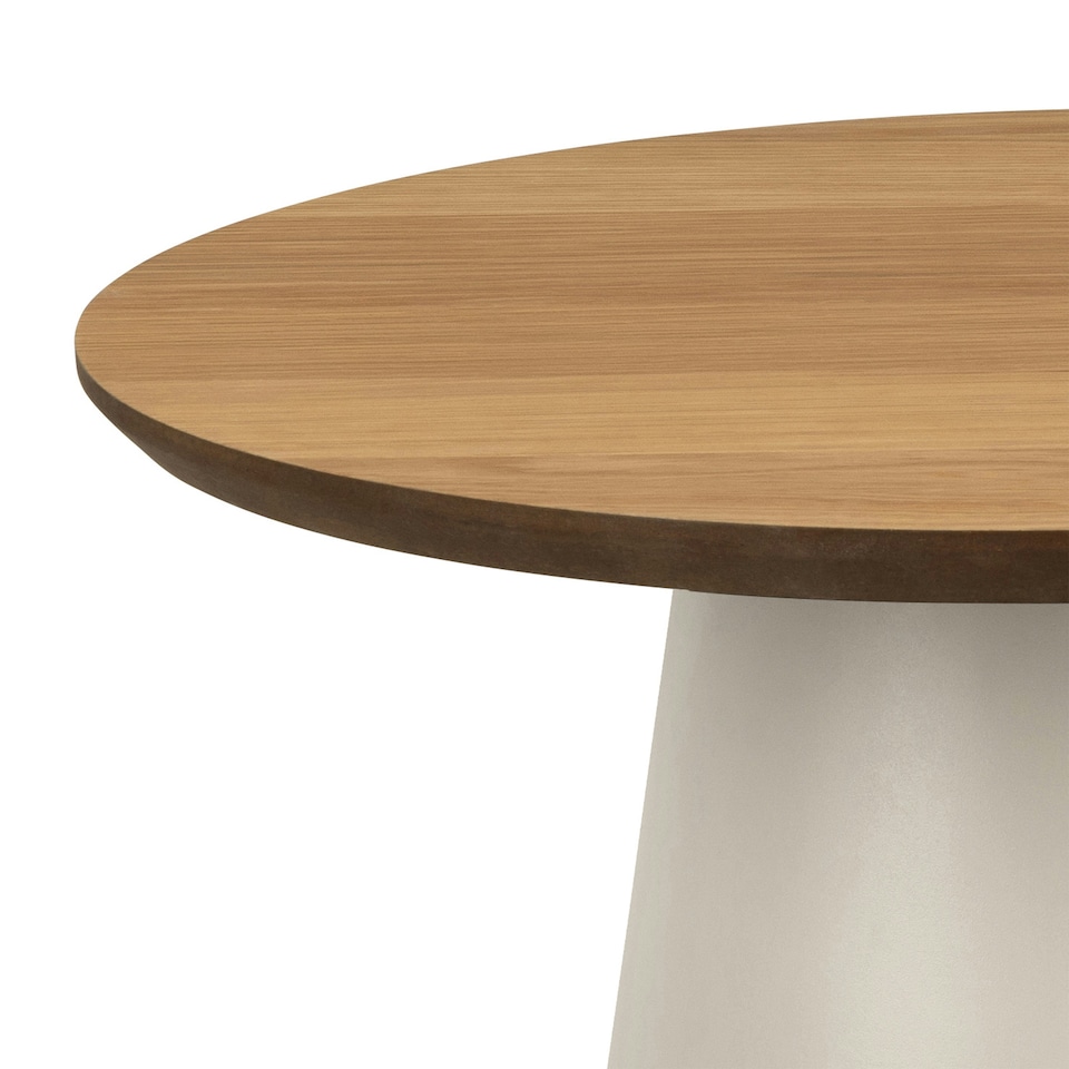 image 1 of Soli Round Coffee Table in Oak/Grey 45x48cm