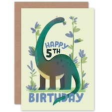 Dinosaur Apatosaurus 5 Year Old Child Kids 5th Birthday Card