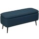 image 9 of HOMCOM Storage Ottoman Bench, Linen Fabric Footstool with Steel Legs Brown | Black