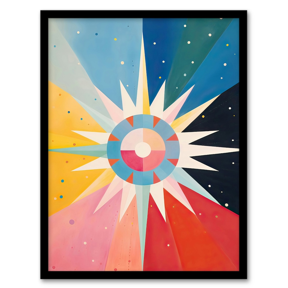 image 1 of Star Tarot Hilma Af Klimt Style Home Decor Black Framed Wall Art Print A4