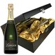 image 1 of Lanson Le Black Creation Brut Champagne and Flutes in Wooden Hinged Presentation Box 75cl 12.5% abv