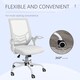 image 8 of Vinsetto Office Chair with Flip-up Armrest, Mid Back Desk Chair with Mesh Back, Lumbar Support, Adjustable Height, Swivel Wheels for Home, White