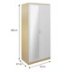 image 2 of Modern 2-Door Wardrobe with Mirror High Gloss Finish In Oak and White White | Oak
