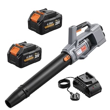 Outsunny 36V Leaf Blower Cordless with 2 x 4000mAh Batteries & Charger | Grey | Light Grey | 111.6L x 15W x 28H cm