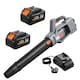 image 1 of Outsunny 36V Leaf Blower Cordless with 2 x 4000mAh Batteries & Charger | Grey | Light Grey | 111.6L x 15W x 28H cm