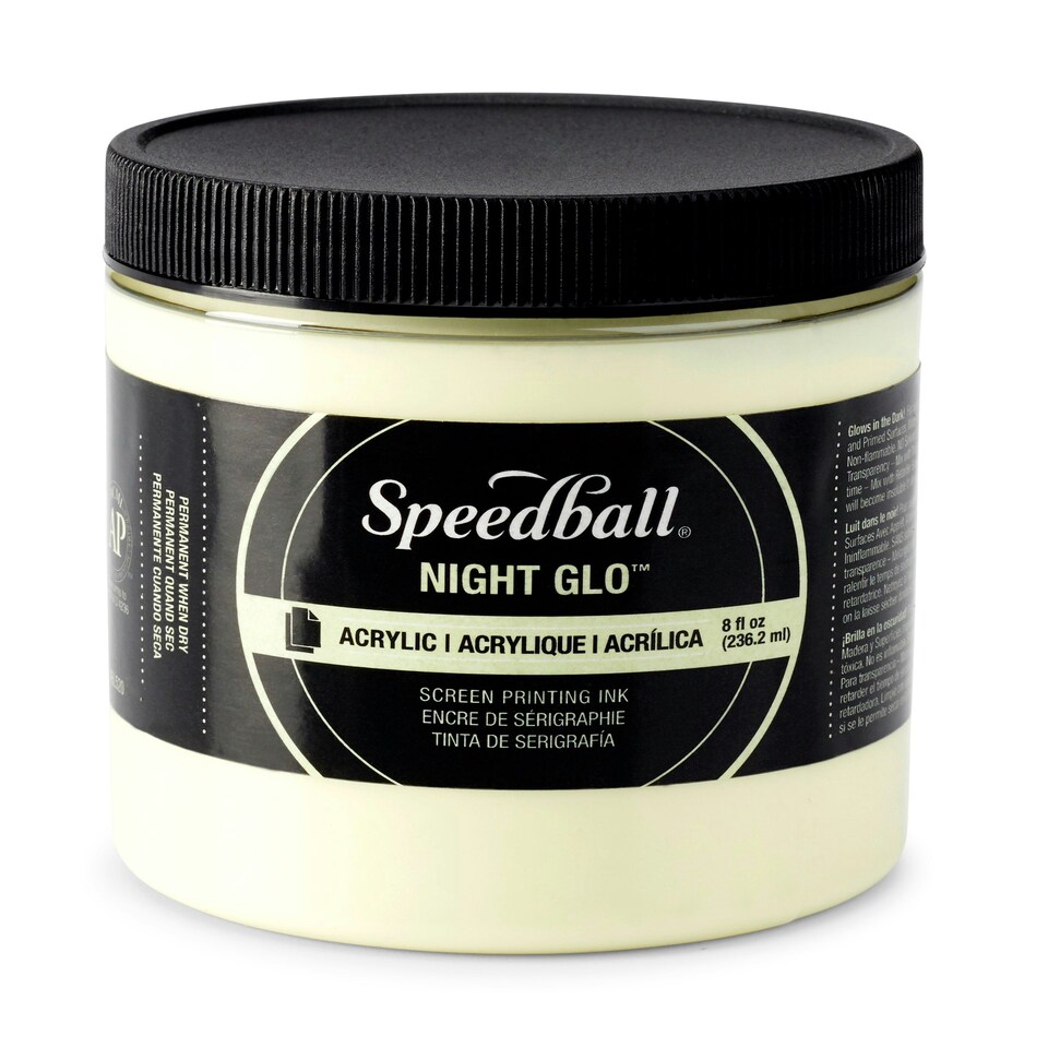 Speedball Night Glo Acrylic Screen Printing Ink, Night Glo, 8oz