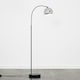 image 2 of ValueLights Curva Black Floor Lamp With Polished Chrome Metal Dome Shade Chrome