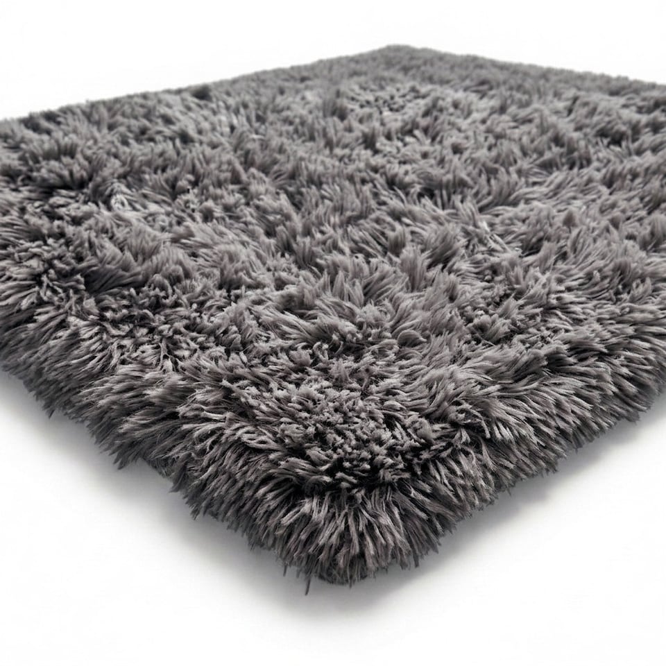 image 1 of Shaggy Fluffy Rug Ultra Soft Plush Modern Floor Rug Non Slip Reverse | Grey | 160 x 230cm