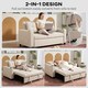 image 3 of HOMCOM 2 Seater Pull Out Sofa Bed with Pockets for Living Room Beige