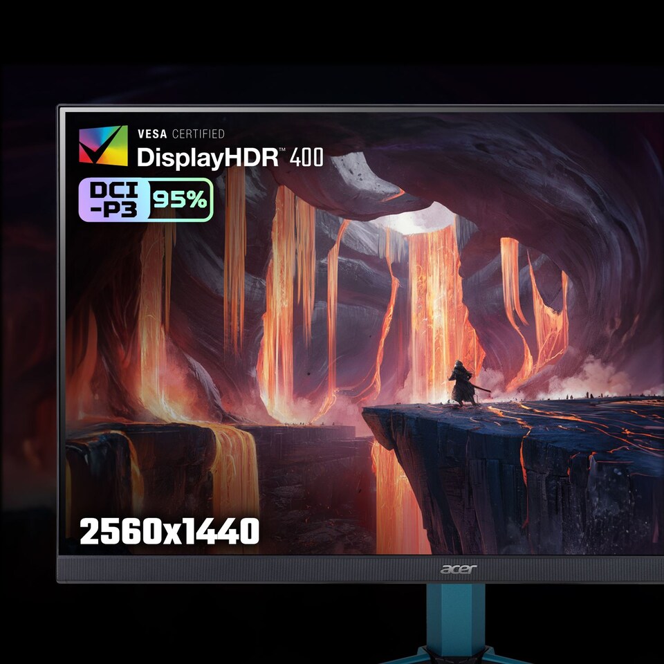 image 1 of Acer Nitro VG272UV3 27" IPS QHD 180Hz 0.5ms Freesync Premium Gaming Monitor