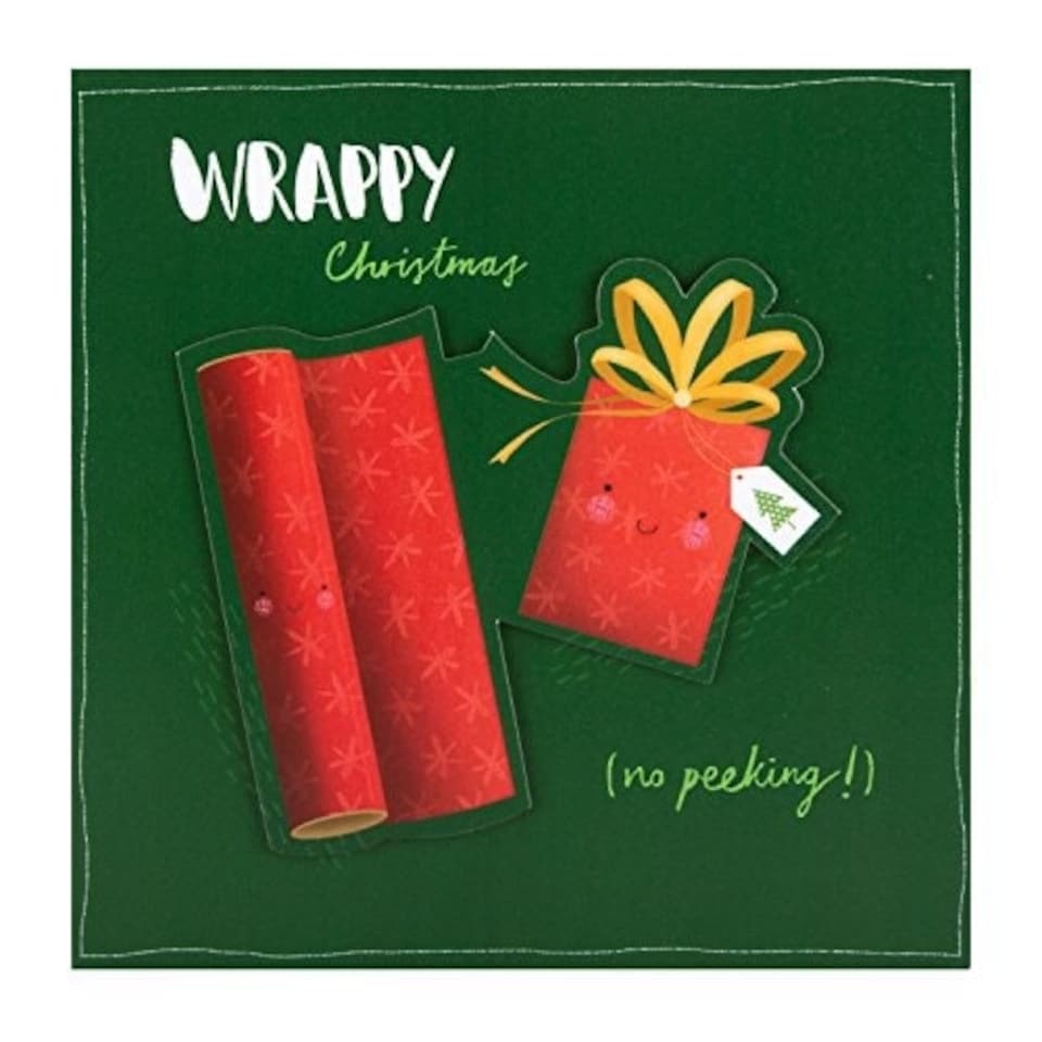 image 1 of Hallmark Christmas Card 'Wrappy Christmas'- Small Square