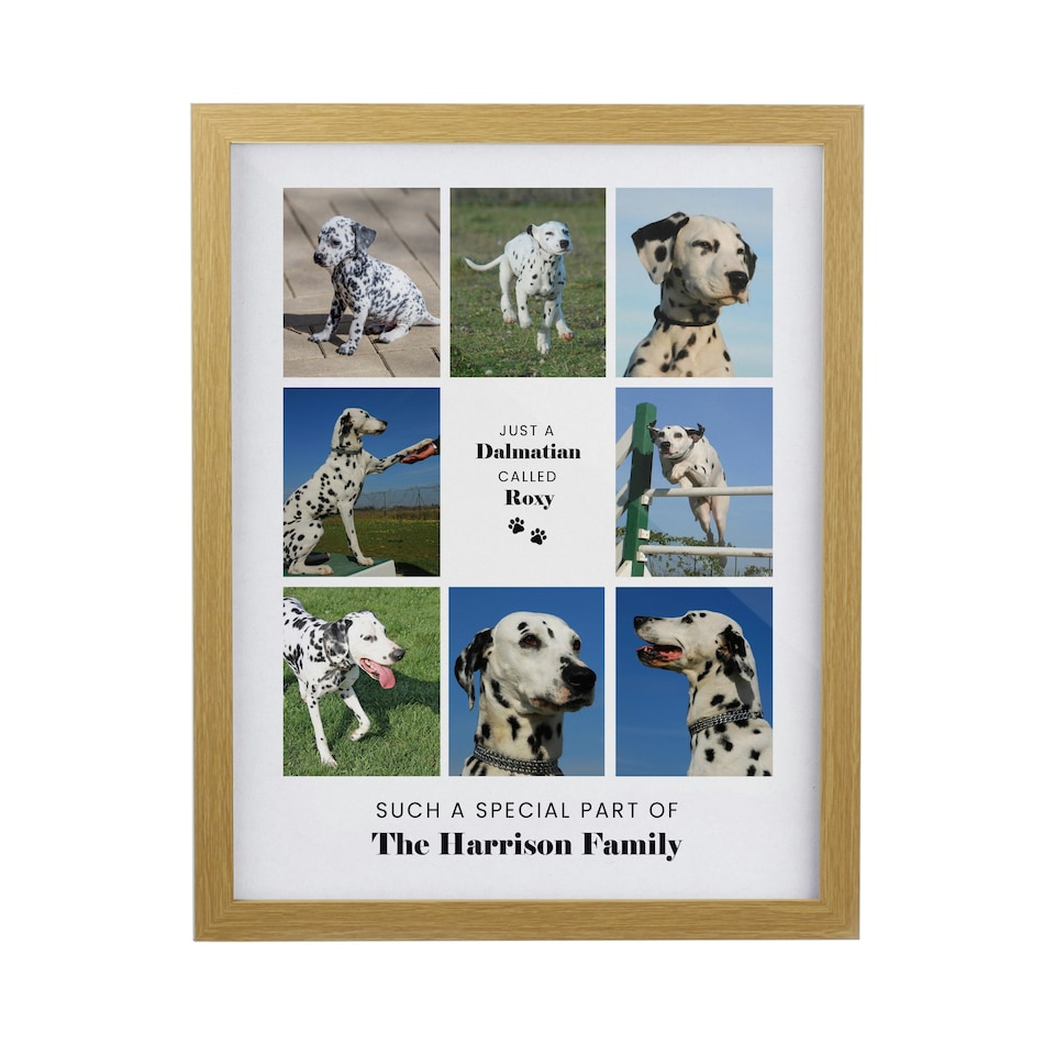 image 1 of Personalised Pet Multi Photo Upload Oak Framed Print Brown | One Size