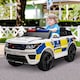 image 2 of HOMCOM 12V Electric Car for Kids, Ride on Police Car with 2 Motors, Remote Control, Siren Flashing Lights, Suspension, USB, Auxiliary Wheels, Pull handle, for 3-6 Years, White