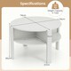 image 2 of COSTWAY 2-Tier Round Coffee Table Tea Cocktail Table White White