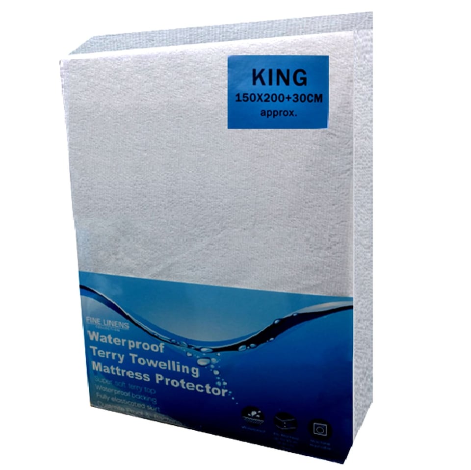 image 1 of Waterproof King Size Terry Towel Mattress Protector Fitted Bed Sheet Cover Topper Bedding