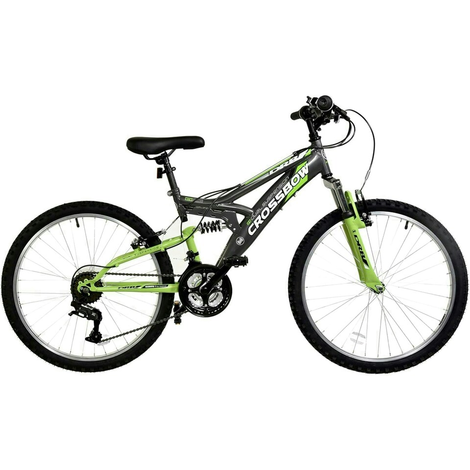 image 1 of Dallingridge Crossbow Junior Full Suspension Mountain Bike 24" Wheel - Graphite/Lime