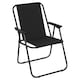 image 5 of Garden Table & Folding Deck Chairs Set 2 4 Seater Outdoor Patio Dining Furniture | Black | Table + 2 Black Chairs