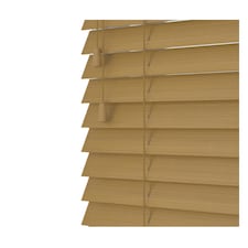 220cm Sahara Oak Faux Wood Venetian Blinds with String (120cm Drop) | Brown | Brown