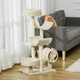 image 2 of PawHut Cat Tree Activity Center Scratching Post Perch Tunnel 105cm Beige