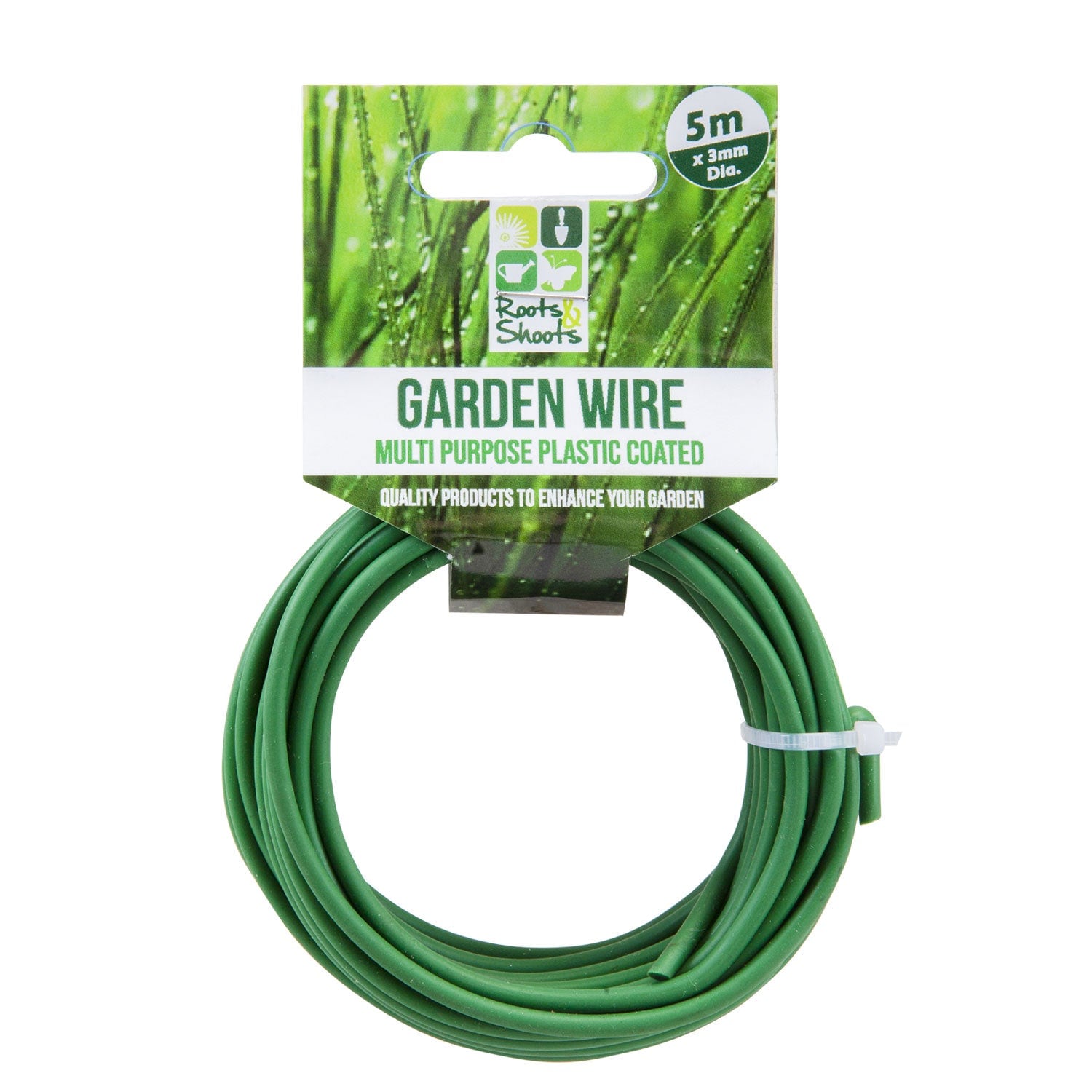 VFM e-Store Garden Wire 5M Plastic Coated Gardening Tools Accessories 5 Metre in Green
