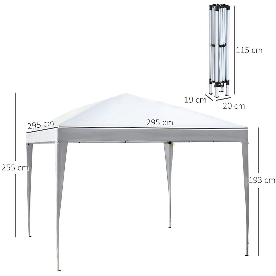 image 1 of Outsunny 3m x 3m Garden Pop Up Gazebo Marquee Wedding Canopy