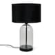 image 4 of ValueLights Jessy Glass Black Metal Table Lamp Black Velvet Shade & Bulb | Black