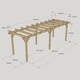 image 4 of Garden Pergola 6 Posts - Wood - L180 x W780 x H270 cm - Rustic Brown