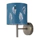 image 1 of Brea - Antique Brass Wall Light with Teal Fern Shade | Yellow | Green | 1