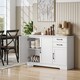 image 2 of HOMCOM Sideboard with Soft-Close Doors, Modern Storage Cabinet White