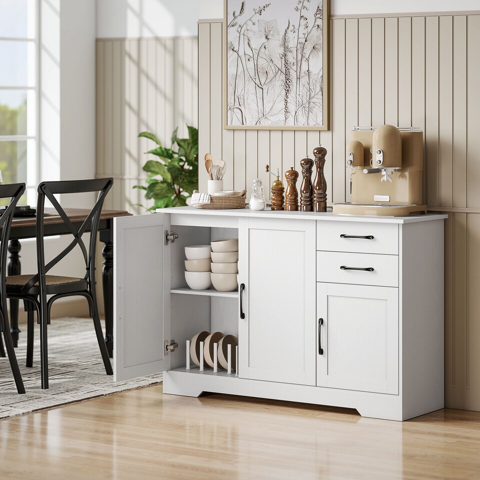 image 1 of HOMCOM Sideboard with Soft-Close Doors, Modern Storage Cabinet White