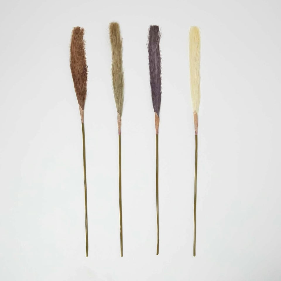 image 1 of Homescapes Artificial Pampas Grass Set of 4 Natural, 78 cm