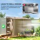 image 4 of Outsunny 5 x 9ft Galvanised Metal Garden Shed with Foundation Kit, Outdoor Leanto Shed, Tool Storage House with Lockable Doors, Gloves and 2 Air Vents for Patio, Garden, Brown | Brown | 143W x 270D x 202H cm
