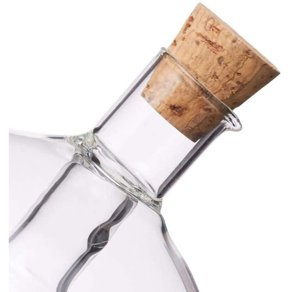 image 1 of KitchenCraft Oil Vinegar Bottle Clear Glass Dual Round