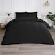 image 1 of OHS Geometric Seersucker Luxury Duvet Quilt and Pillowcase Set, Single - Black Black | Single