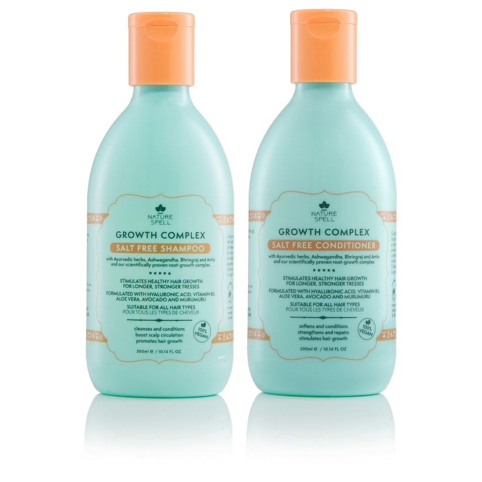 image 1 of Nature Spell Growth Complex Salt Free Shampoo and Conditioner 300ml duo