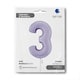 image 2 of Satin Lilac Number 3 Giant Foil Helium Balloon 102cm / 40 in